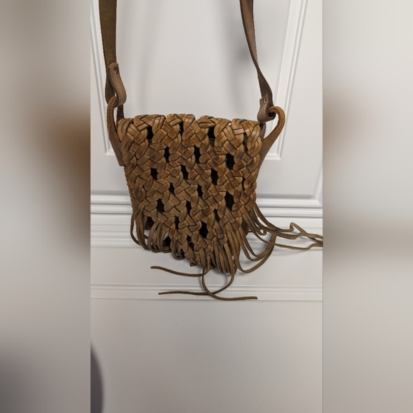 Woven Tan Crossbody Bag - Picture 2 of 9
